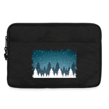 Schneefall | Weisse Tannen, ausgefranstem Rand - Laptoptasche 13" - Schwarz - Vorne