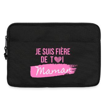 Pink Heart Mom Pride T-Shirt - Laptop bag 13" - black - Front