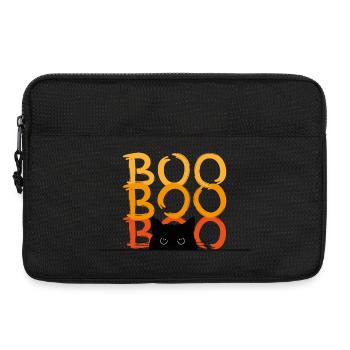 Halloween schwarze Katze boo lustiges shirt - Laptoptasche 13" - Schwarz - Vorne