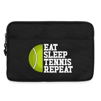 Manger, dormir, tennis, répéter le tennis - Sacoche pour ordinateur portable 13 pouces - noir - Devant