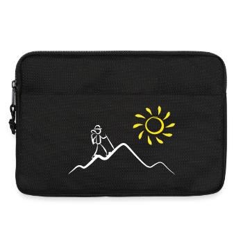 Bergwanderer in der Sonne - Laptoptasche 13" - Schwarz - Vorne