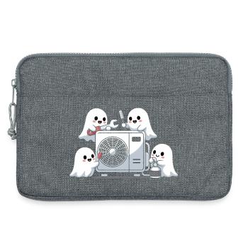 Halloween HVAC Geist Lustiges Klima Technik Motiv - Laptoptasche 13" - Grau meliert - Vorne