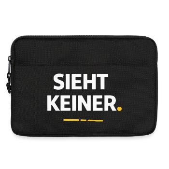 Sieht keiner. – Lustiges Handwerker Shirt - Laptoptasche 13" - Schwarz - Vorne