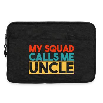 Mein Team nennt mich Onkel Retro Typografie - Laptoptasche 13" - Schwarz - Vorne