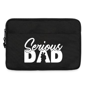 Ernster Vater Vater Silhouette Familie - Laptoptasche 13" - Schwarz - Vorne