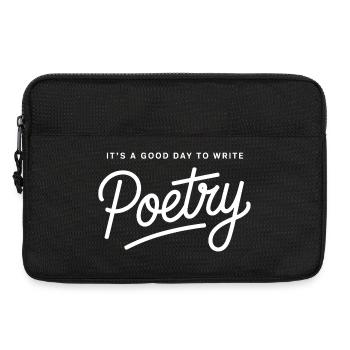 Écriture de poésie sur fond noir - Sacoche pour ordinateur portable 13 pouces - noir - Devant
