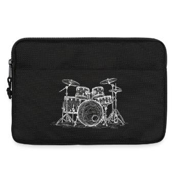 Batterie Instrument de musique Dessin d’art Gravure - Sacoche pour ordinateur portable 13 pouces - noir - Devant