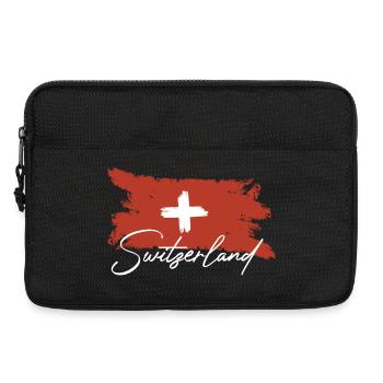 Schweiz Fahne - Laptoptasche 13" - Schwarz - Vorne