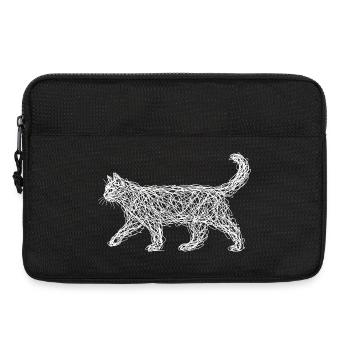 Scribble Cat Abstract Sketch Minimalist Art - Laptop bag 13" - black - Front