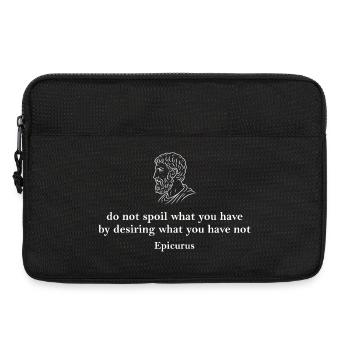 Epikur-Zitat über Verlangen - Laptoptasche 13" - Schwarz - Vorne