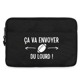 rugby, rugby sport, rugby humour - Sacoche pour ordinateur portable 13 pouces - noir - Devant
