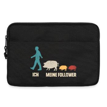 Schwein Landwirt Ich Und Meine Follower - Laptoptasche 13" - Schwarz - Vorne