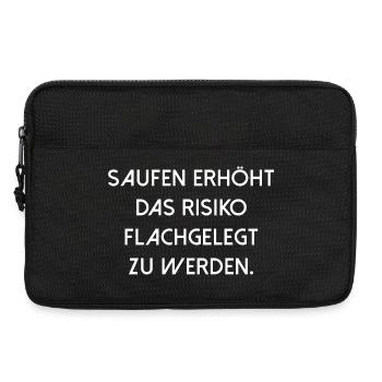 Saufen erhöht Risiko Typo - Laptoptasche 13" - Schwarz - Vorne