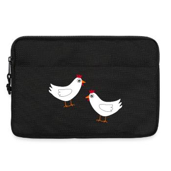 Poulet blanc, poulets blancs, poules, éleveurs de cadeaux - Sacoche pour ordinateur portable 13 pouces - noir - Devant