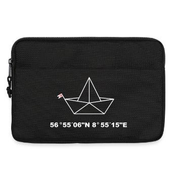 Folding Boat Coordinates Design , Ejerslev Havn - Laptop bag 13" - black - Front