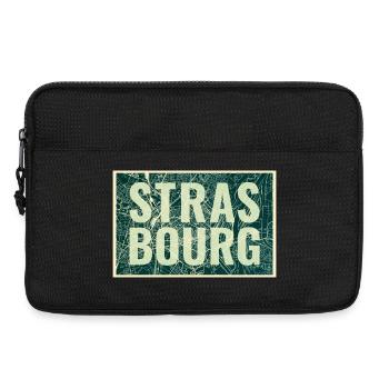 Plan de la ville de Strasbourg – Design urbain - Sacoche pour ordinateur portable 13 pouces - noir - Devant