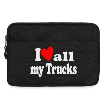 I Love all my Trucks - Laptop bag 13" - black - Front