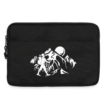 Mountains Hiking Nature Trekking Mountain Icon Logo - Laptop bag 13" - black - Front