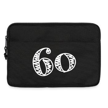 60. 60 ANS. 60e ANNIVERSAIRE. ANNIVERSAIRE 60 ANS. - Sacoche pour ordinateur portable 13 pouces - noir - Devant
