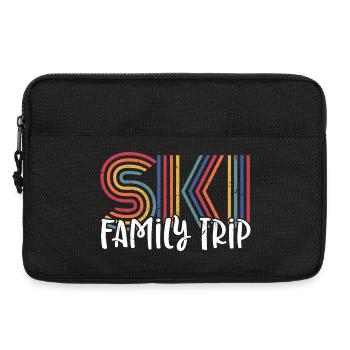 Family Ski TripVibrant Rainbow Stripes Design - Laptop bag 13" - black - Front