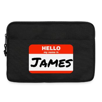 Hello My Name Is James Rotes Etikett mit Vorname - Laptoptasche 13" - Schwarz - Vorne