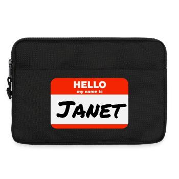 Hello My Name Is Janet Label Name Tag - Laptop bag 13" - black - Front