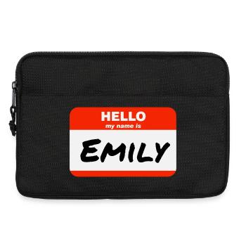 Hello My Name Is Emily Label Name Tag - Laptop bag 13" - black - Front