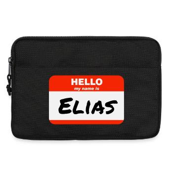 Hello My Name Is Elias Label Name Tag - Laptop bag 13" - black - Front