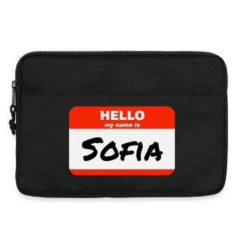 Hello My Name Is Sofia Label Name Tag - Laptop bag 13" - black - Front