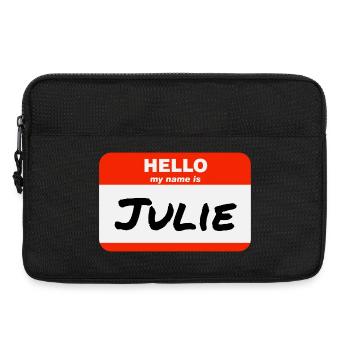 Hello My Name Is Julie Label Name Tag - Laptop bag 13" - black - Front