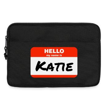 Hello My Name Is Katie Label Name Tag - Laptop bag 13" - black - Front