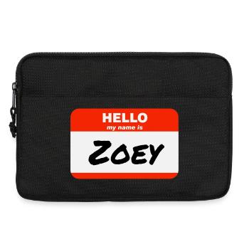 Hello My Name Is Zoey Label Name Tag - Laptop bag 13" - black - Front