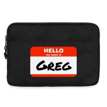 Hello My Name Is Greg Label Name Tag - Laptop bag 13" - black - Front