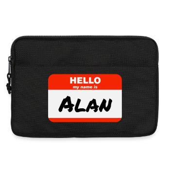 Hello My Name Is Alan Label Name Tag - Laptop bag 13" - black - Front