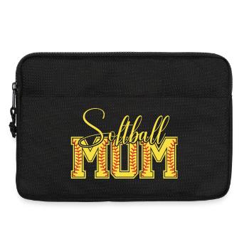 Logo lettré de maman de softball - Sacoche pour ordinateur portable 13 pouces - noir - Devant