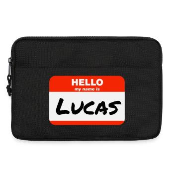 Hello My Name Is Lucas Etikett Namensschild - Laptoptasche 13" - Schwarz - Vorne