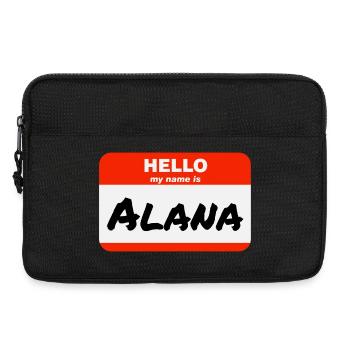 Hello My Name Is Alana Label Name Tag - Laptop bag 13" - black - Front