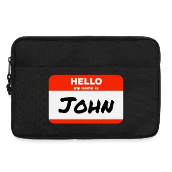 Hello My Name Is John Label Name Tag - Laptop bag 13" - black - Front