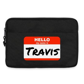 Hello My Name Is Travis Label Name Tag - Laptop bag 13" - black - Front