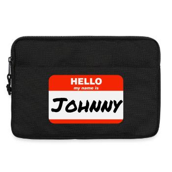 Hello My Name Is Johnny Label Name Tag - Laptop bag 13" - black - Front