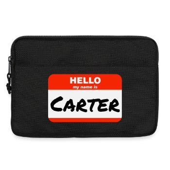 Hello My Name Is Carter Label Name Tag - Laptop bag 13" - black - Front