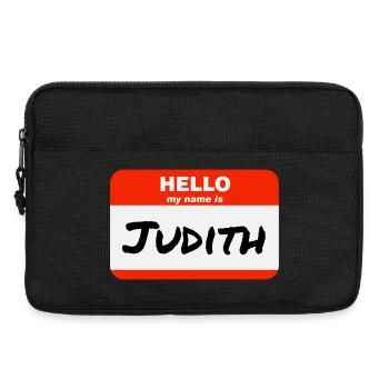 Hello My Name Is Judith Label Name Tag - Laptop bag 13" - black - Front