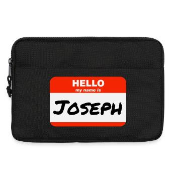 Hello My Name Is Joseph Label Name Tag - Laptop bag 13" - black - Front