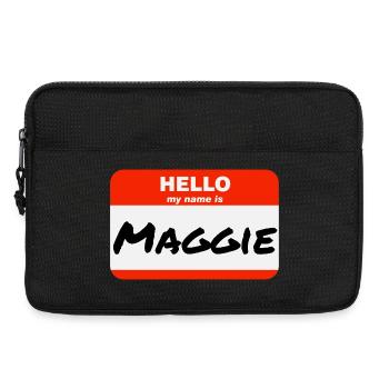 Hello My Name Is Maggie Label Name Tag - Laptop bag 13" - black - Front