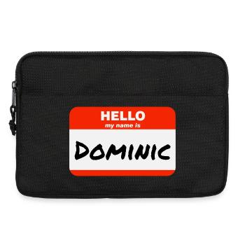 Hello My Name Is Dominic Label Name Tag - Laptop bag 13" - black - Front