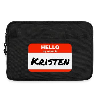 Hello My Name Is Kristen Label Name Tag - Laptop bag 13" - black - Front