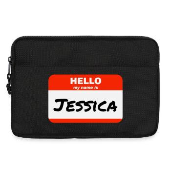 Bonjour, je m’appelle Jessica Étiquette Étiquette Étiquette - Sacoche pour ordinateur portable 13 pouces - noir - Devant