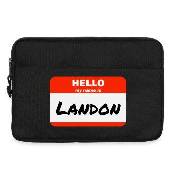 Hello My Name Is Landon Label Name Tag - Laptop bag 13" - black - Front