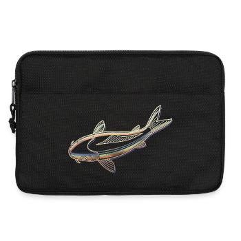 Poisson koï irisé - Coloré et élégant - Sacoche pour ordinateur portable 13 pouces - noir - Devant