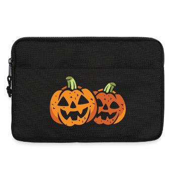 Zwei lustige Halloween Kürbisse - Laptoptasche 13" - Schwarz - Vorne